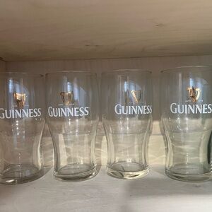 Guinness Gold and White Logo Pint Glasses